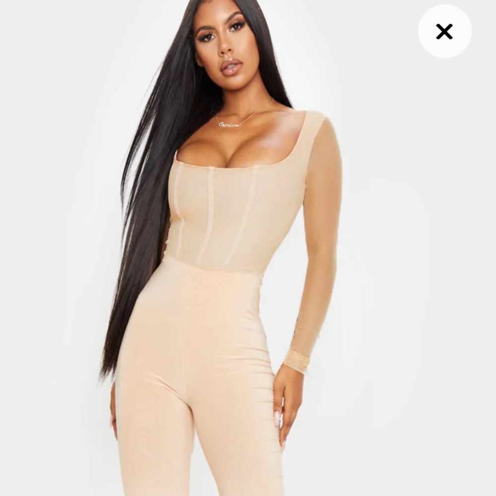 PrettyLittleThing Fawn Sheer Thong Bodysuit